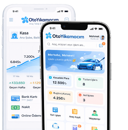 Oto Yıkamacım App Arayüzü